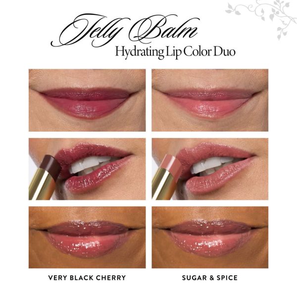 Jelly Balm Hydrating Lip Color Duo (Very Black Cherry, Sugar & Spice) - Image 2