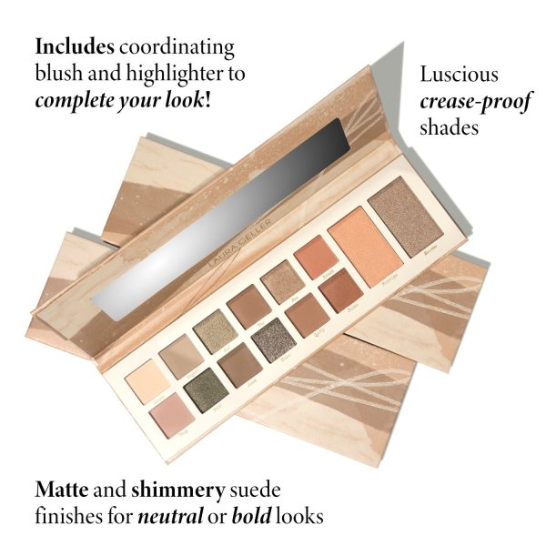 Laura's Essentials Artistic & Authentic 12 Multi-Finish Eyeshadows, 1 Highlighter, 1 Blush - Image 3